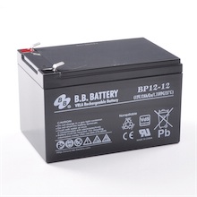 12V 12Ah Battery, Sealed Lead Acid battery (AGM), B.B. Battery BP12-12,  VdS, 151x98x94 mm (LxWxH)