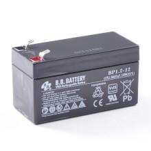 12V 12Ah Battery, Sealed Lead Acid battery (AGM), B.B. Battery BP12-12FR,  VdS, flame retardant, replaces e.g. Panasonic LC-VA1212PG1