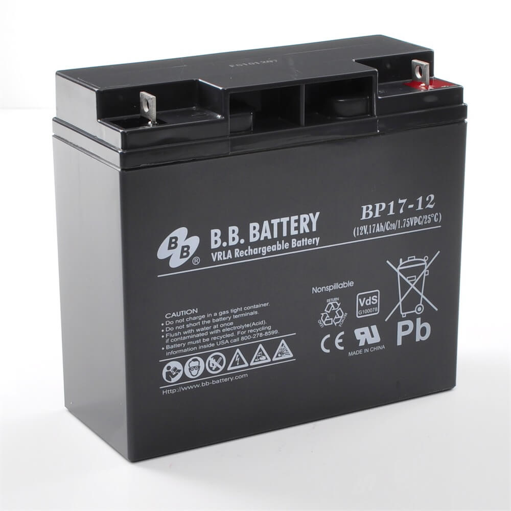 12V 17Ah battery, Sealed Lead Acid battery (AGM), B.B. Battery BP17-12