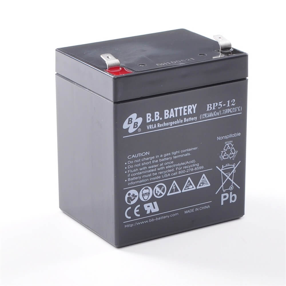 12V 5Ah Battery, Sealed Lead Acid battery (AGM), B.B. Battery BP5