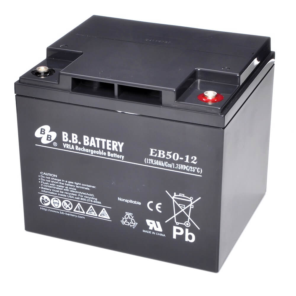 12V 50Ah Battery, Sealed Lead Acid battery (AGM), B.B. Battery EB50-12