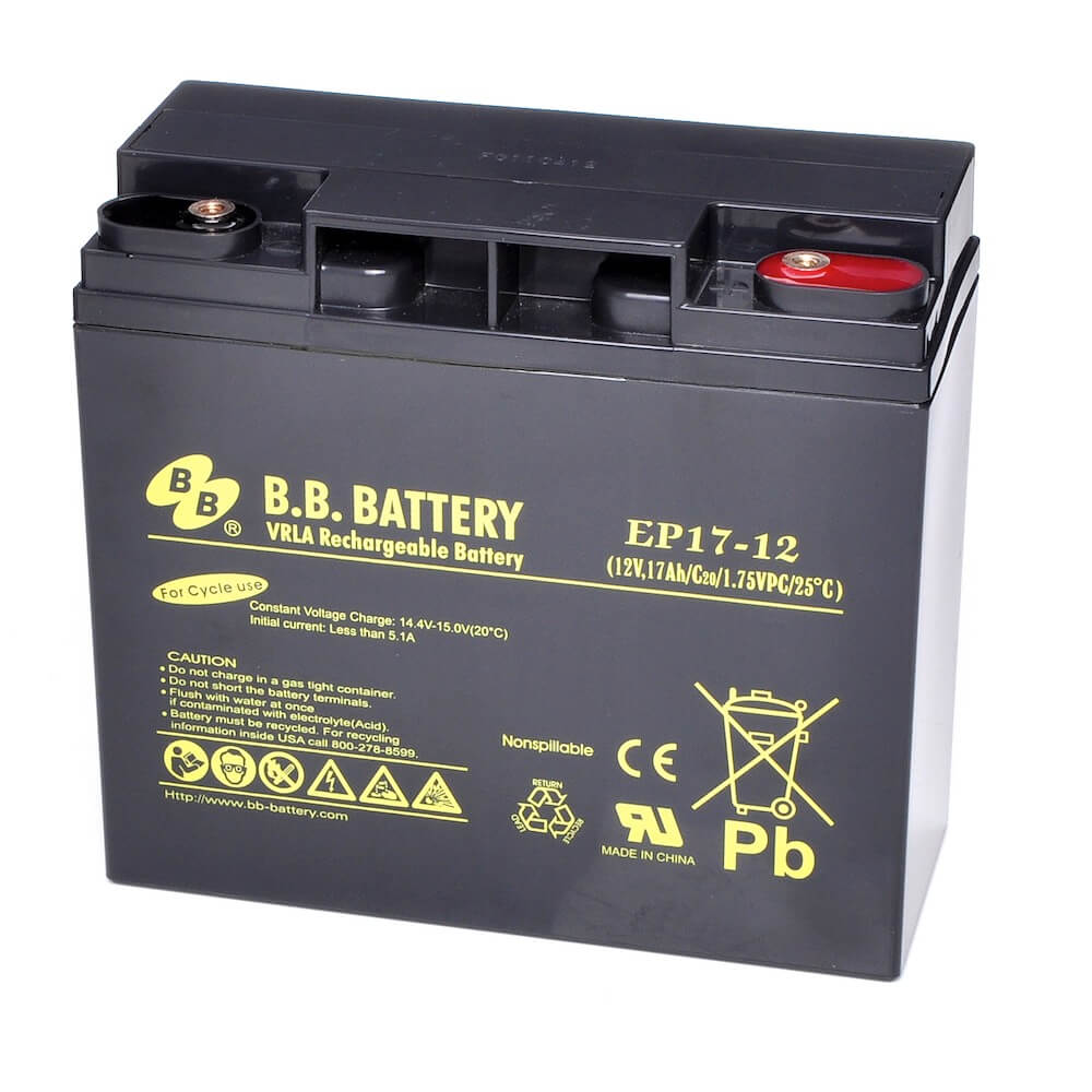 12V 17Ah battery, Sealed Lead Acid battery (AGM), B.B. Battery EP17-12