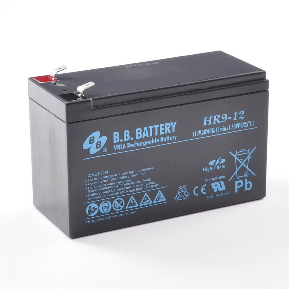 12V Battery, Sealed Lead Acid battery B.B. Battery HR9-12, 151x65x94 mm (LxWxH), Terminal