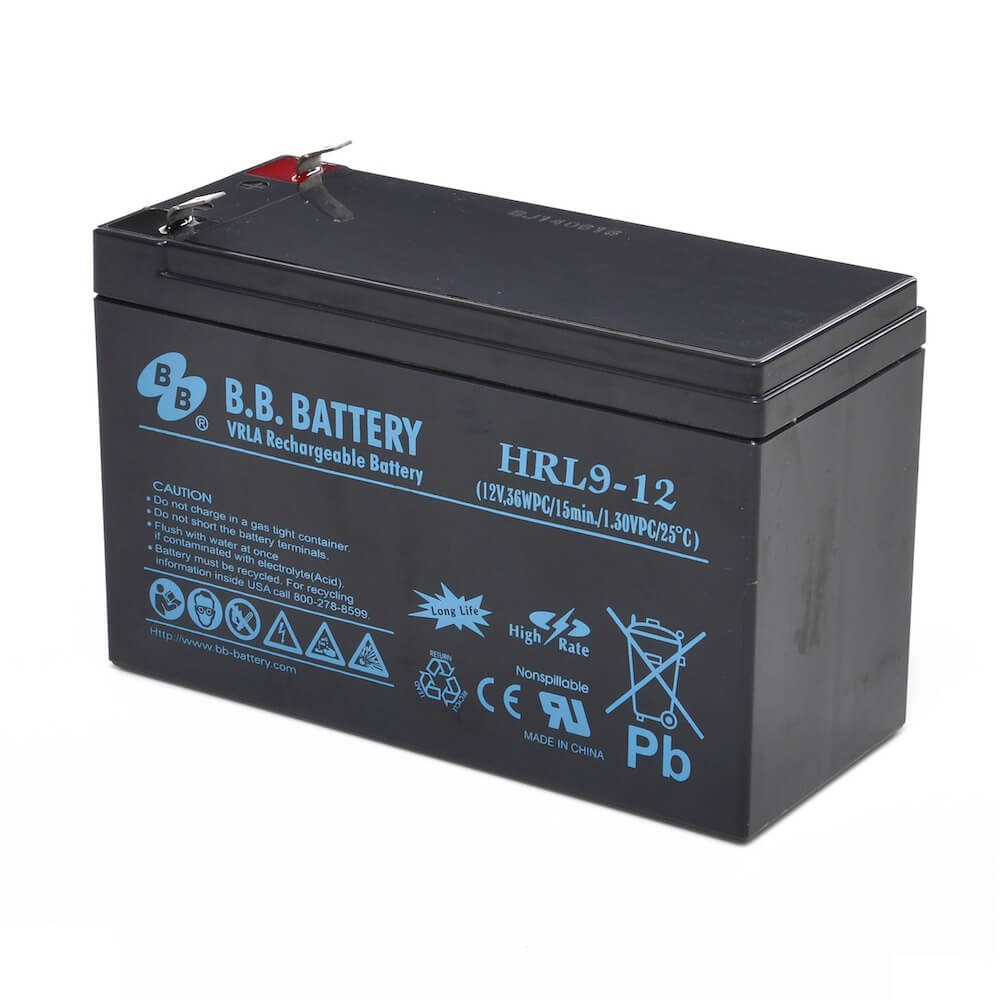 regisseur golf Doordringen 12V 9Ah Battery, Sealed Lead Acid battery (AGM), B.B. Battery HRL9-12,  151x65x94 mm (LxWxH), Terminal
