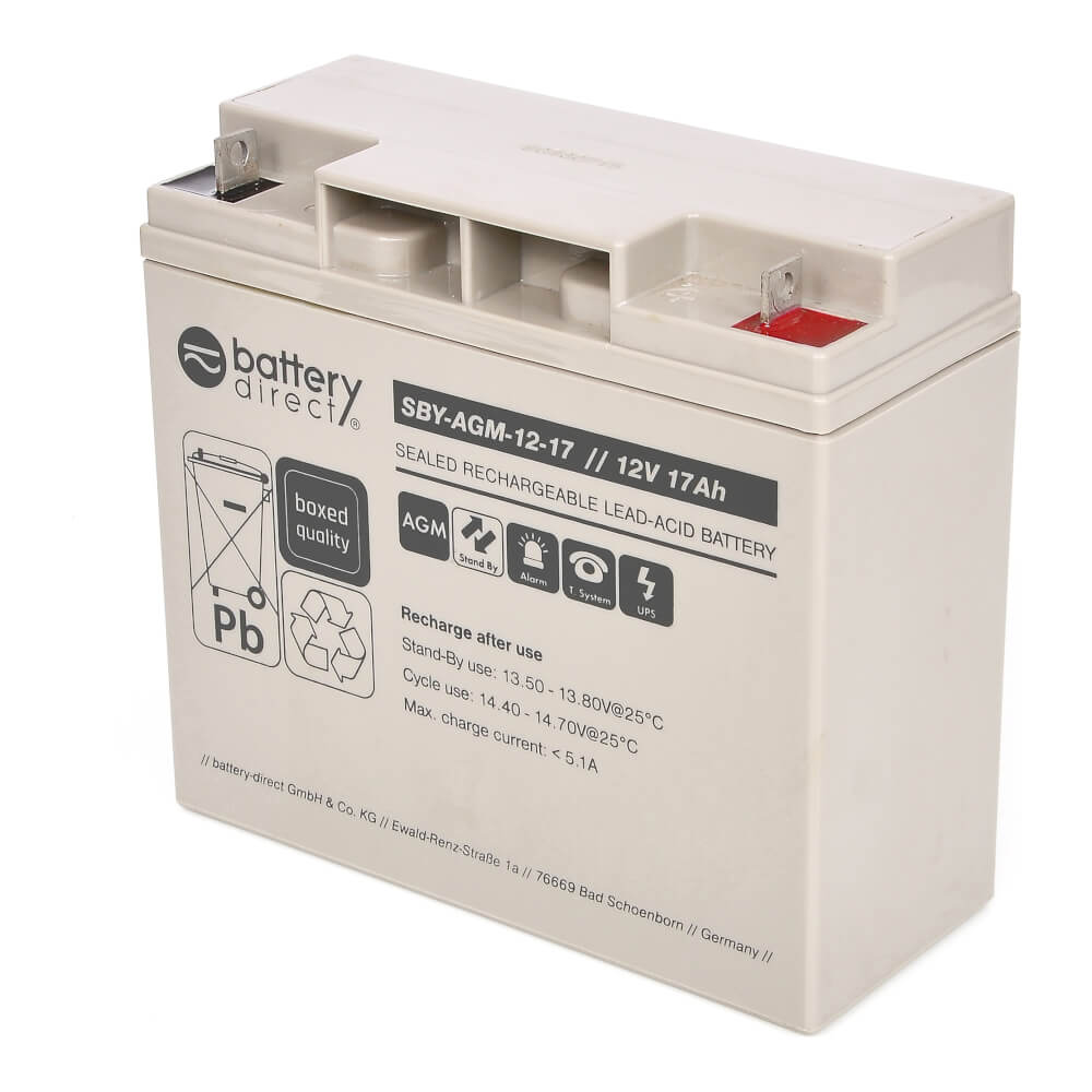 12V 17Ah battery, Sealed Lead Acid battery (AGM), battery-direct SBY